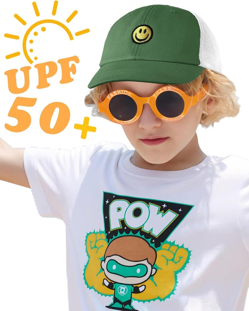 SONMONY Store Smile Face Toddler Baseball Cap Boy Baseball Hats Kids Washed Funny Hats Adjustable Cute Caps for 3-12 Years… - Image 2